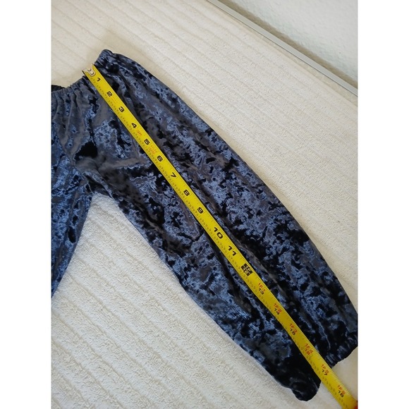 American Eagle Top Off the Shoulders Navy Velvet Ties Womens Size Medium Peasant - Picture 12 of 15